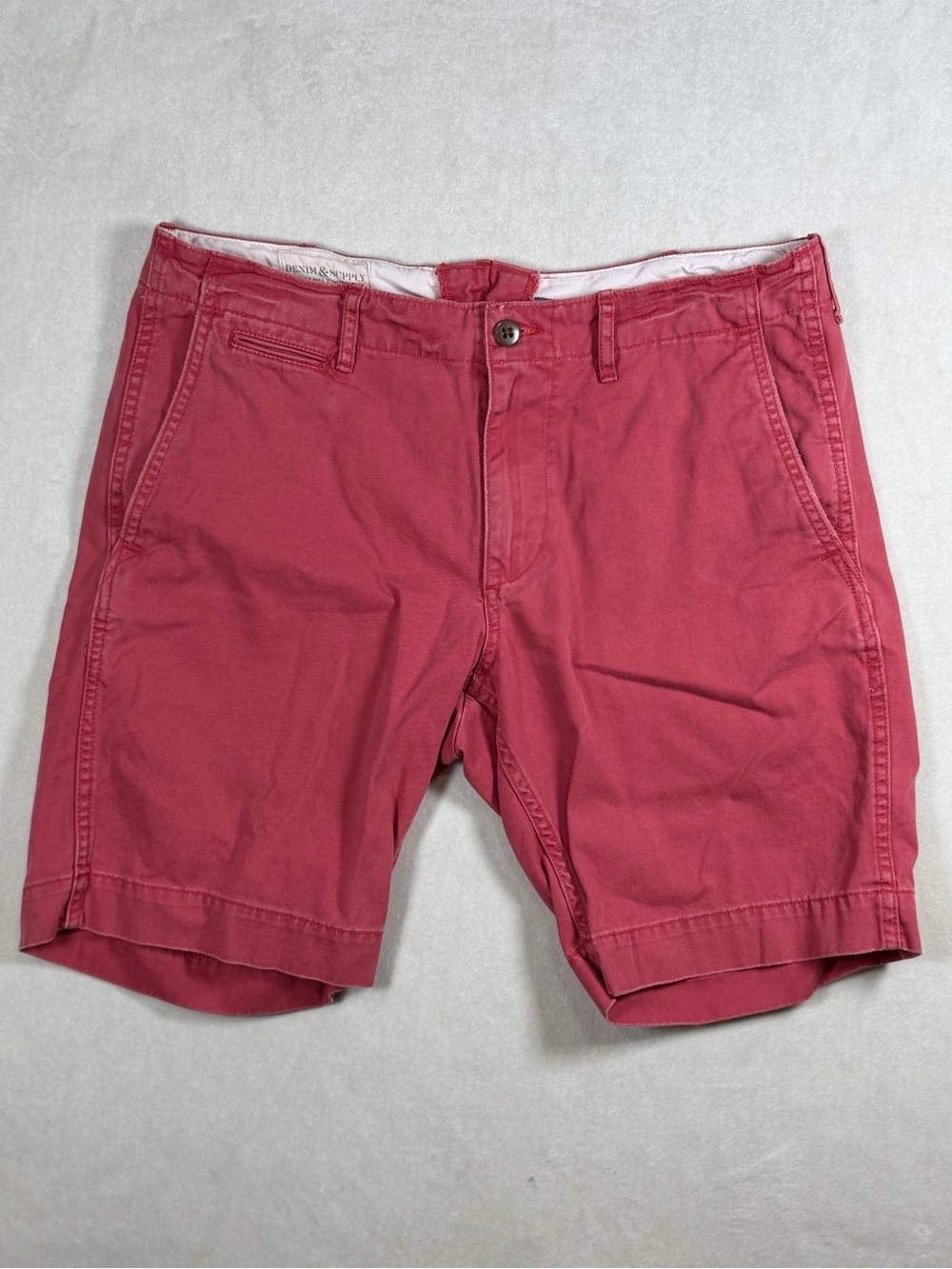 Denim & Supply Polo Ralph Lauren 33W Men's Coral-Red Flat Front Chino Shorts